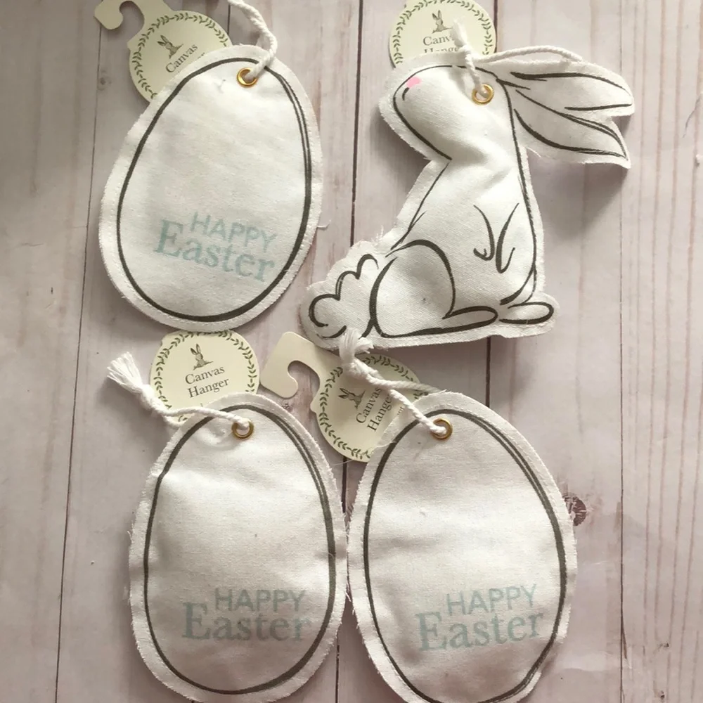 4 egg bunny Target bullseye playground Easter spring canvas hangers gift bag new